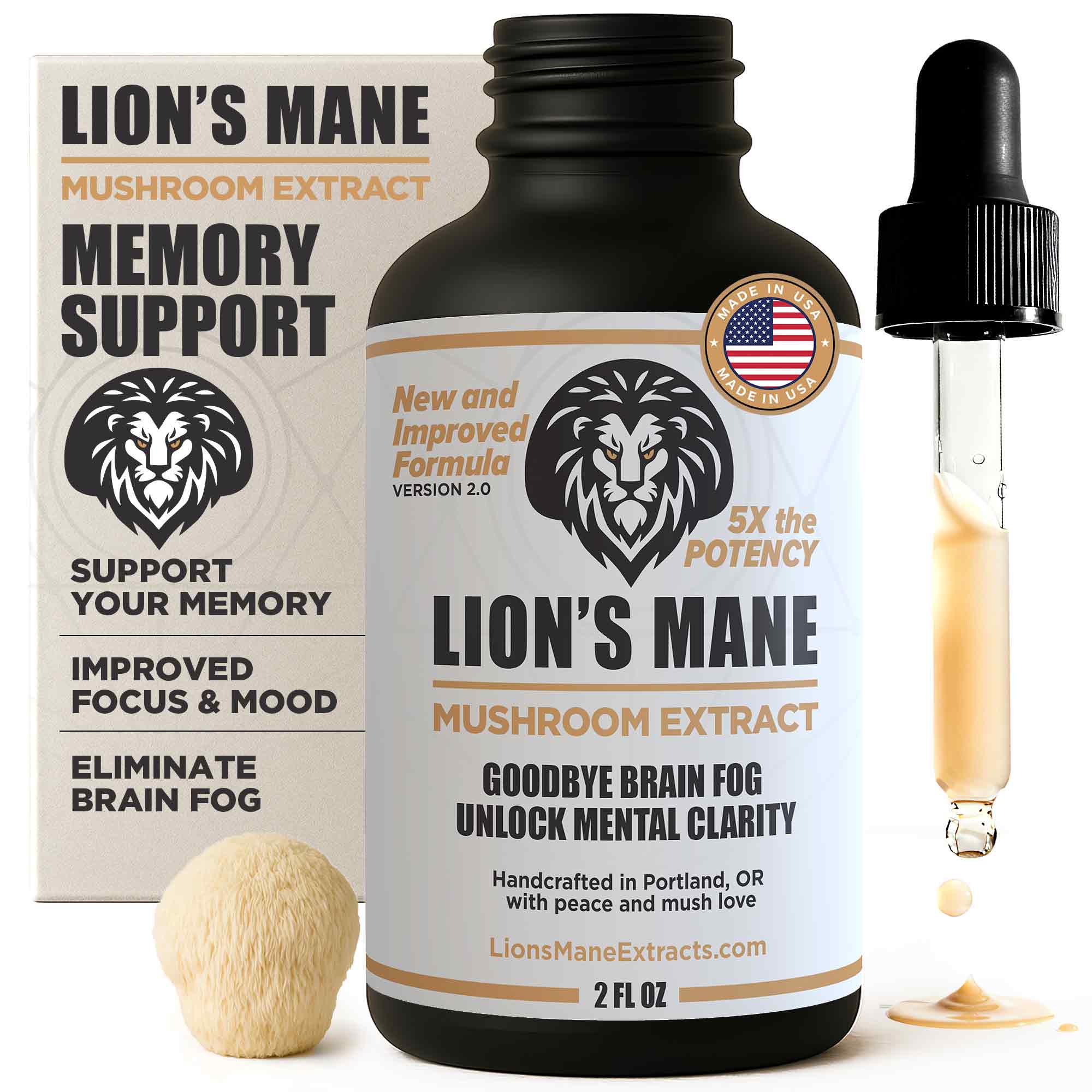 Lion's Mane Liquid Extract: Natural Support for Focus, Memory, & Clear Thinking