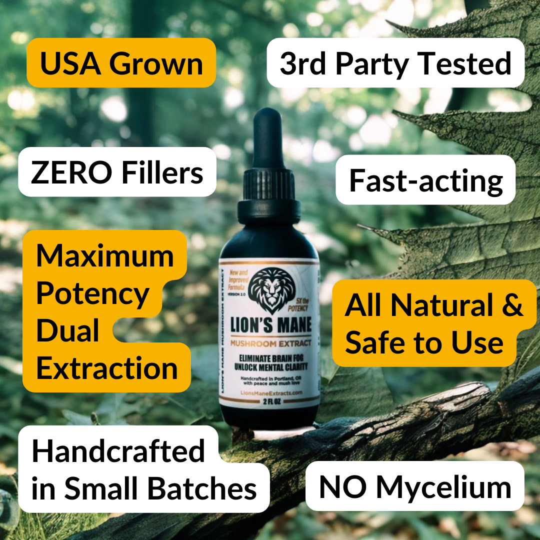 Lion's Mane Liquid Extract: Natural Support for Focus, Memory, & Clear Thinking