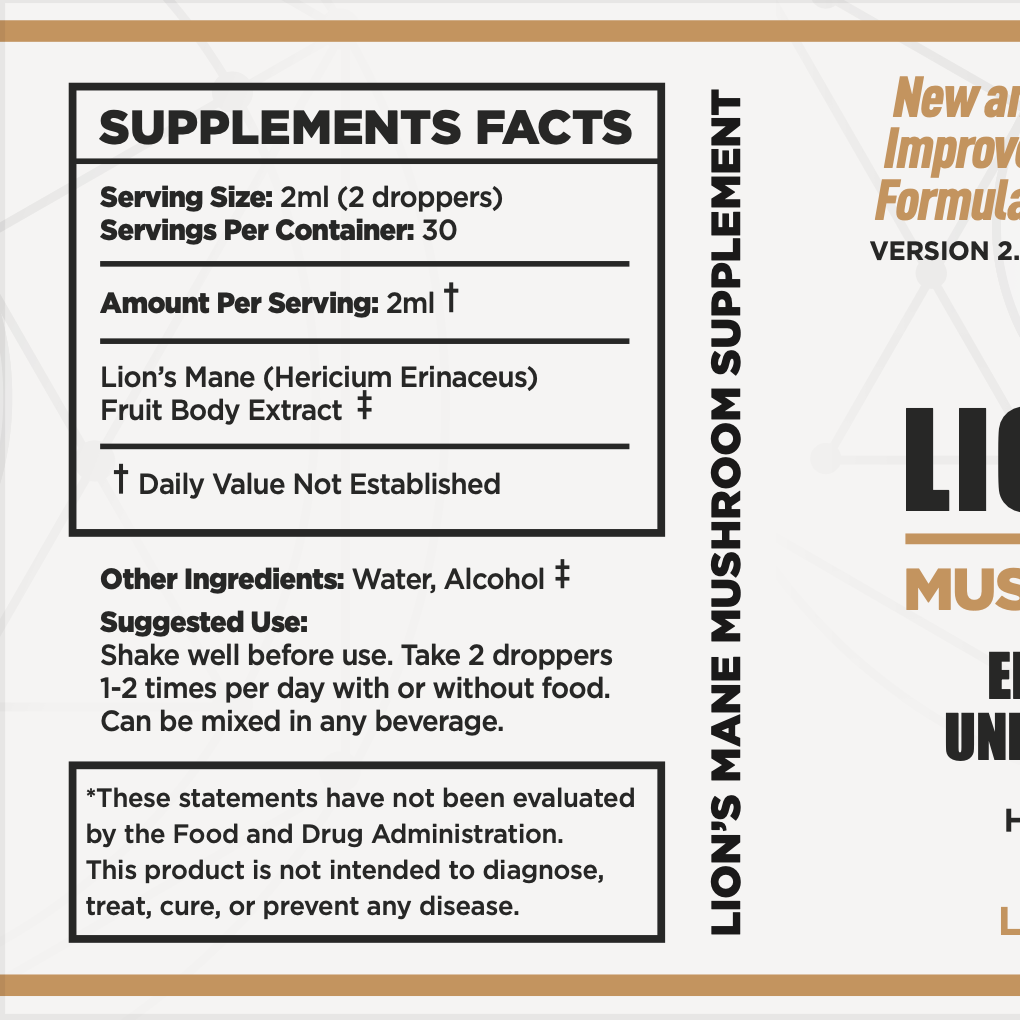 Lion's Mane Liquid Extract: Natural Support for Focus, Memory, & Clear Thinking